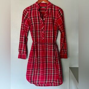 Lauren Ralph Lauren Red Plaid Long Sleeve Dress